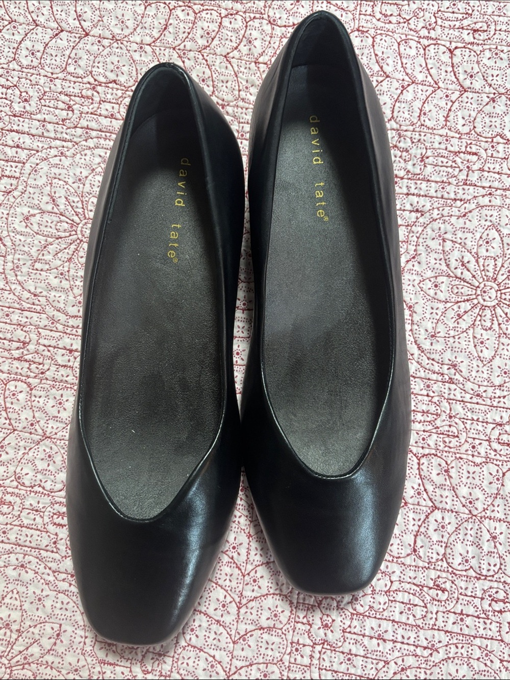 NIB David Tate Black Leather Pumps